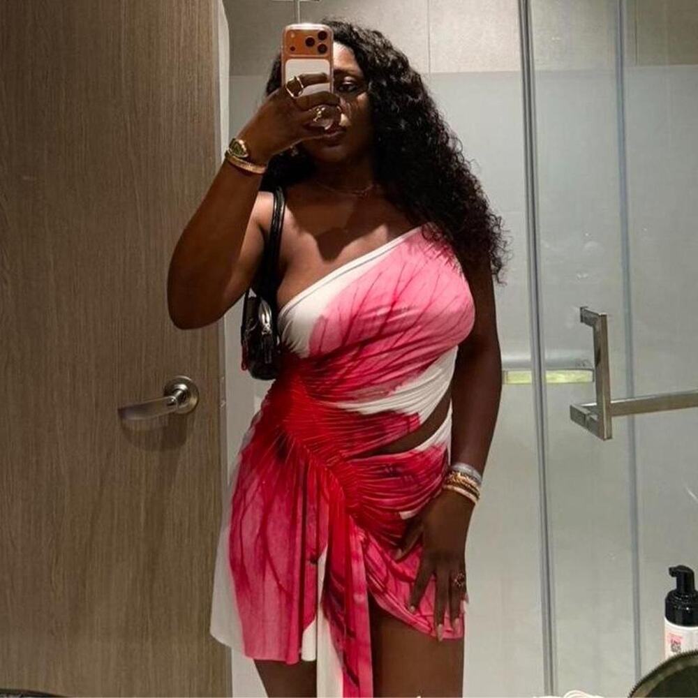 Fal ash pink cutout mini dress